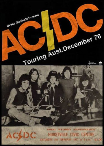 AC/DC - Final Sydney Appearance 1977  - Mini Poster