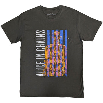 Alice In Chains Unisex Stone Wash T-Shirt: Skeletal (Charcoal Grey)