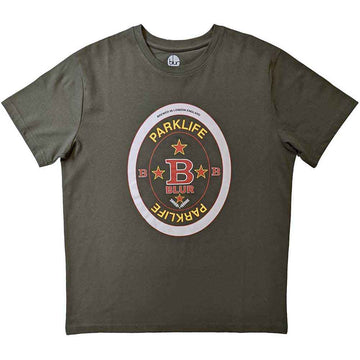 Blur Unisex T-Shirt: Parklife Beermat (Green)