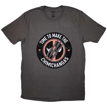 Marvel Comics Unisex T-Shirt: Deadpool Chimichanga (Charcoal Grey)
