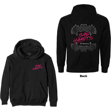 Ed Sheeran Unisex Pullover Hoodie: Bad Habits (Black) (Back Print)