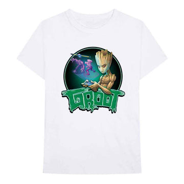 Marvel Comics Unisex T-Shirt: I am Groot - Groot Gaming (White)