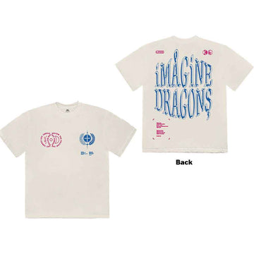 Imagine Dragons Unisex T-Shirt: Lyrics (Natural) (Back Print)