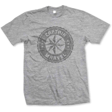 Marvel Comics Unisex T-Shirt: Captain Marvel Grey Circle (Grey)
