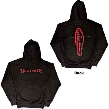 Megadeth Unisex Pullover Hoodie: Countdown To Extinction (Black) (Back Print)