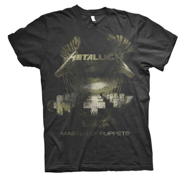 Metallica Unisex T-Shirt: Master of Puppets Distressed (Black)