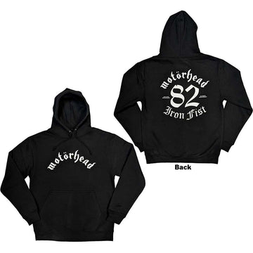 Motorhead Unisex Pullover Hoodie: Iron Fist '82 (Black) (Back Print)