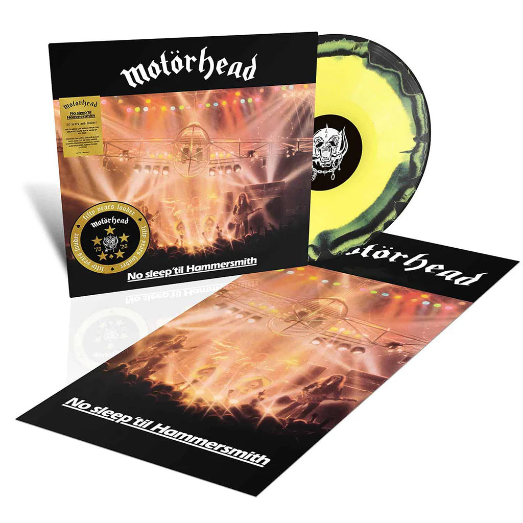 Motörhead - No Sleep ’Til Hammersmith (50th Anniversary Edition w/ Poster) - LP - Yellow & Black Vinyl