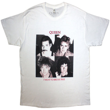 Queen Unisex T-Shirt: I Want To Break Free (White)