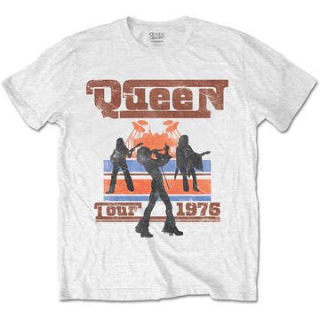 Queen Unisex T-Shirt: 1976 Tour Silhouettes (White)