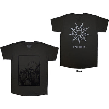 Slipknot Unisex T-Shirt: Amusement Park (Charcoal Grey) (Back Print & Sleeve Print)