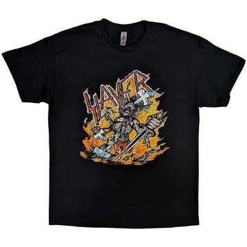 Slayer Unisex T-Shirt: Cartoon Flames (Black)