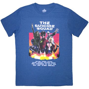 DC Comics Unisex T-Shirt: Suicide Squad Poster (Blue)